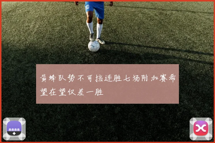 黄蜂队势不可挡连胜七场附加赛希望在望仅差一胜
